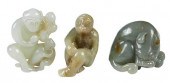 GROUP OF THREE CHINESE JADE OR