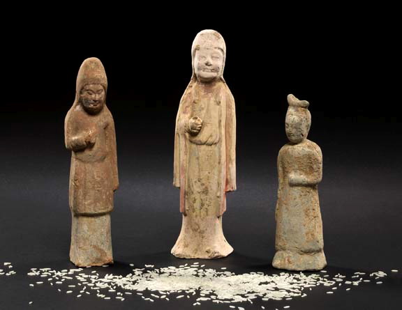 Group of Three Chinese Pottery Tomb