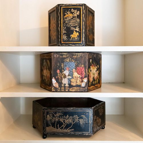 GROUP OF THREE CHINOISERIE