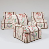 GROUP OF THREE CHINTZ UPHOLSTE
