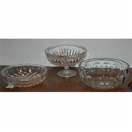 Group of Three Colorless Glass