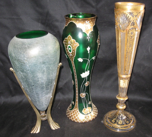 Group of Three Continental Glass