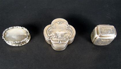 Group of three Continental silver