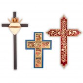 GROUP OF THREE CROSSES: WOODEN