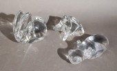 GROUP OF THREE CRYSTAL ANIMAL