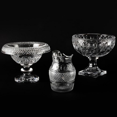 GROUP OF THREE CUT GLASS SERVING