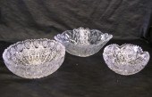 Group of Three Cut Glass Bowls