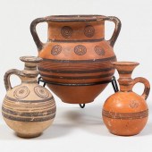 GROUP OF THREE CYPRIOT PAINTED