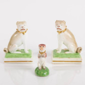 GROUP OF THREE DERBY PORCELAIN