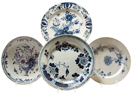 Group of Three Dutch Delft Blue and
