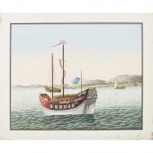 GROUP OF THREE EXPORT PAINTING