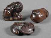 GROUP OF THREE FIGURAL KATABOR