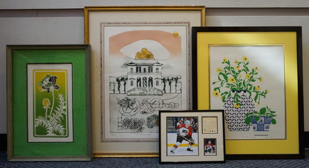 GROUP OF THREE FRAMED DECORATIVE