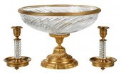 GROUP OF THREE GILT BRONZE AND