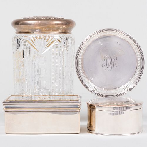GROUP OF THREE GLASS SILVER