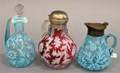 GROUP OF THREE GLASS SYRUP PIT