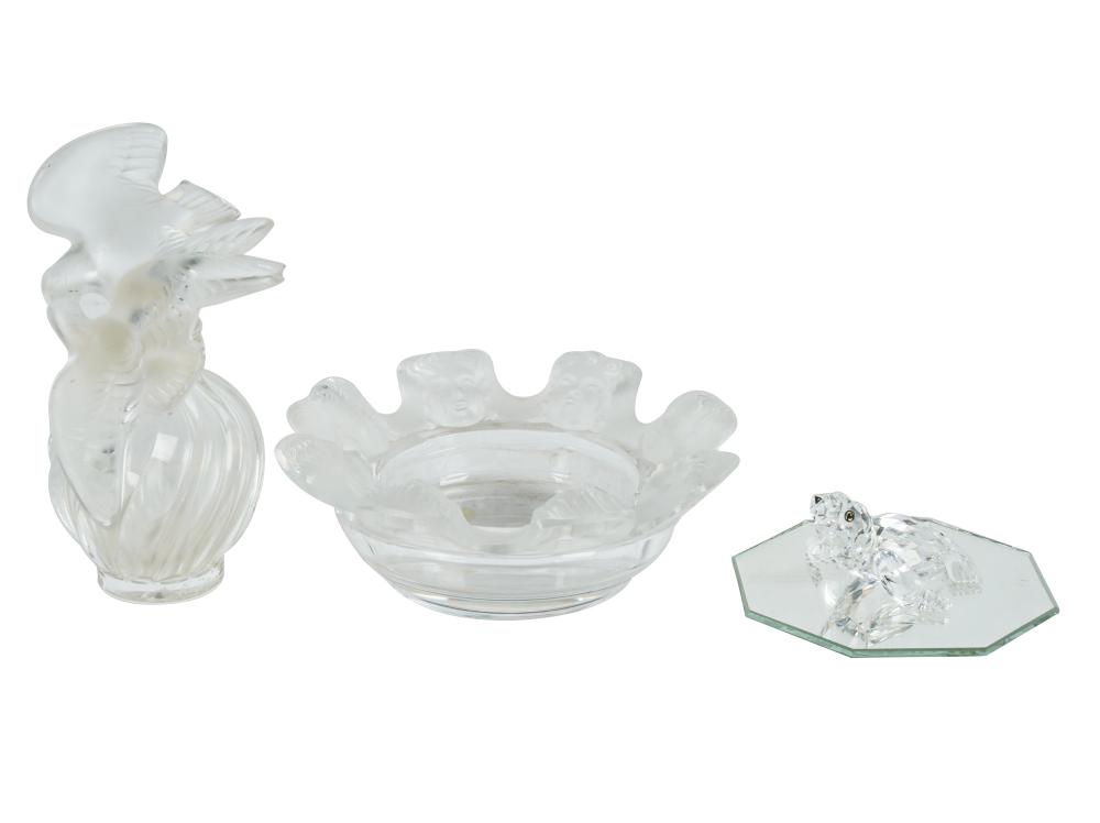 GROUP OF THREE GLASS TABLE