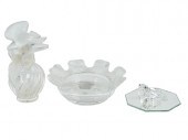 GROUP OF THREE GLASS TABLE ART