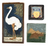 GROUP OF THREE GLAZED ART POTT