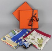GROUP OF THREE HERMES SILK SCA