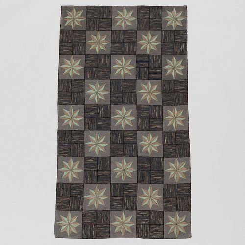 GROUP OF THREE HOOKED RUGS AND A