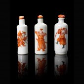 GROUP OF THREE IRON-RED 'ZHONG