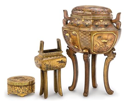 Group of Three Japanese Mixed Metal