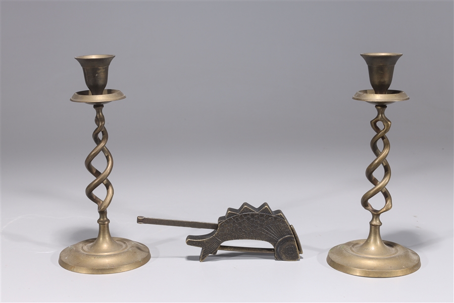 Group of three Korean metalworks
