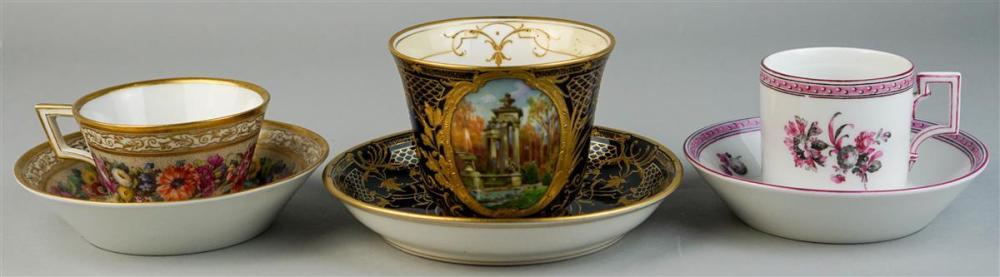 GROUP OF THREE KPM CUPS AND