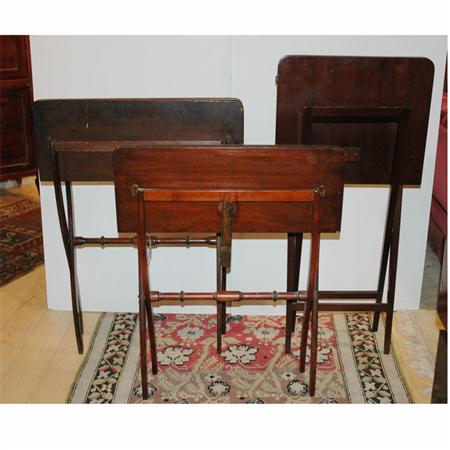 Group of Three Mahogany Folding