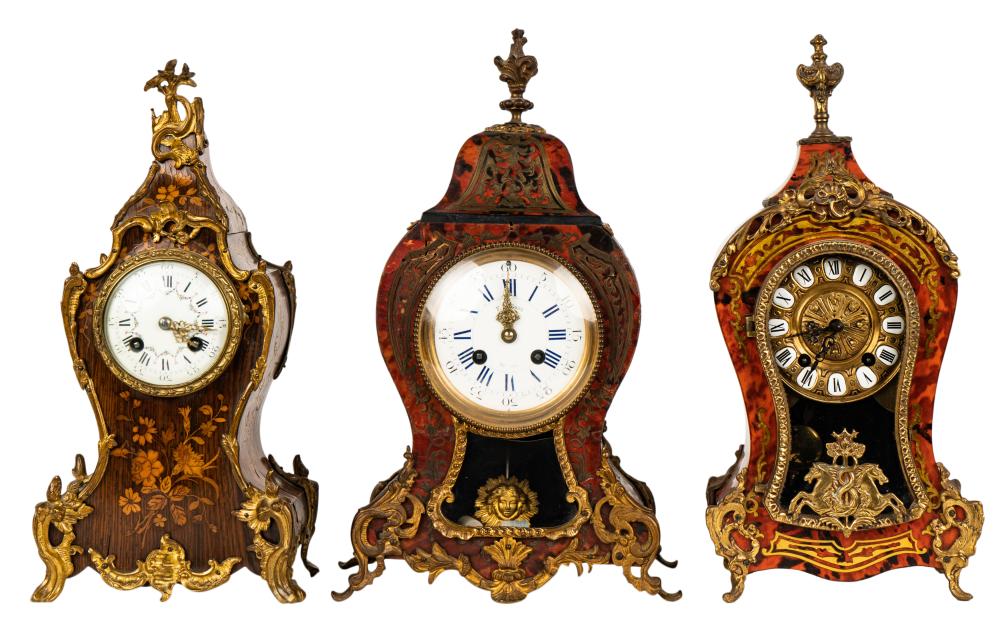 GROUP OF THREE MANTEL CLOCKSGroup