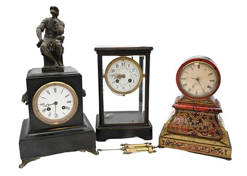 GROUP OF THREE MANTLE CLOCKS, TO