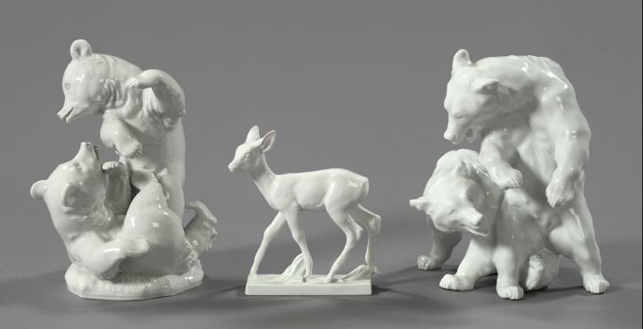 Group of Three Meissen Porcelain