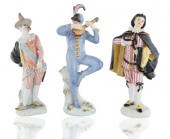 GROUP OF THREE MEISSEN PORCELA