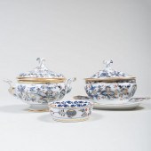 GROUP OF THREE MEISSEN PORCELA