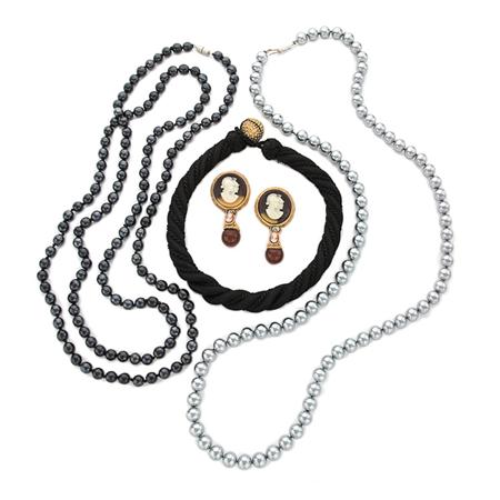 Group of Three Necklaces and a Pair