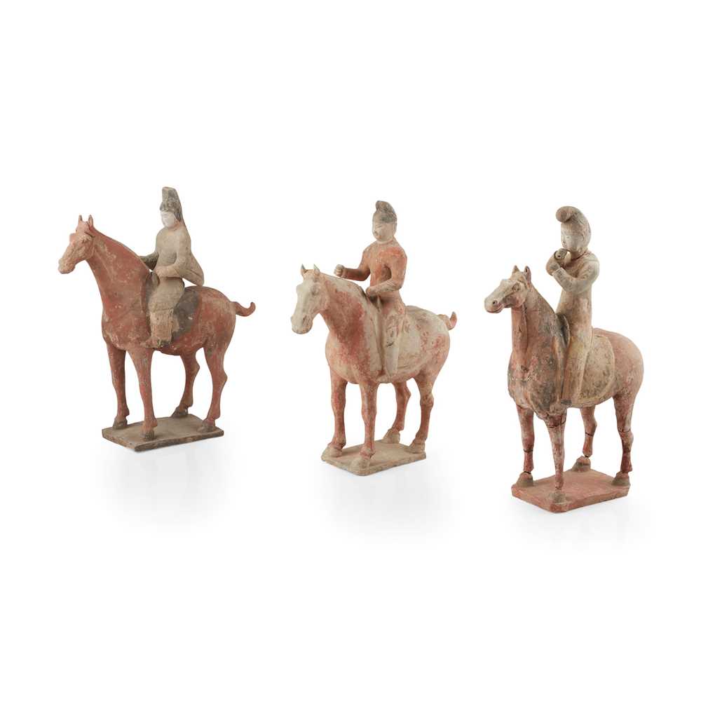 GROUP OF THREE PAINTED POTTERY