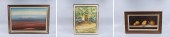 Group of three paintings, incl