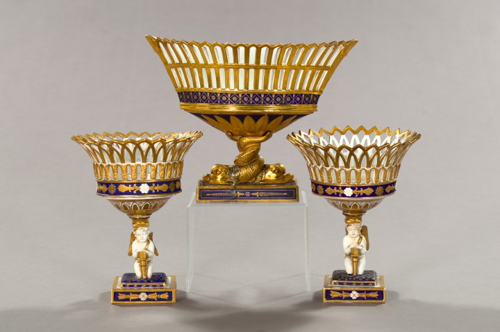 Group of Three Paris Porcelain