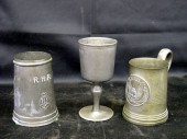 Group of Three Pewter Tankards