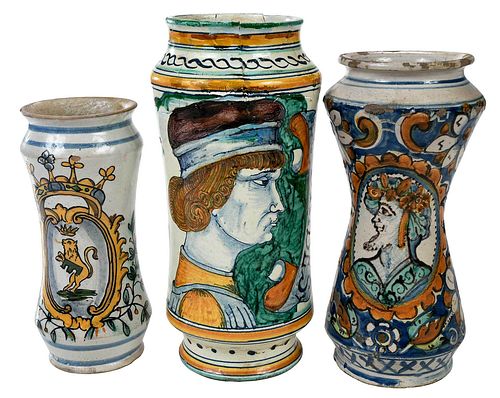 GROUP OF THREE POLYCHROME