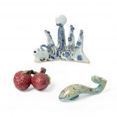 GROUP OF THREE PORCELAIN BRUSH