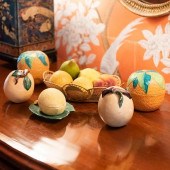GROUP OF THREE PORCELAIN FRUIT