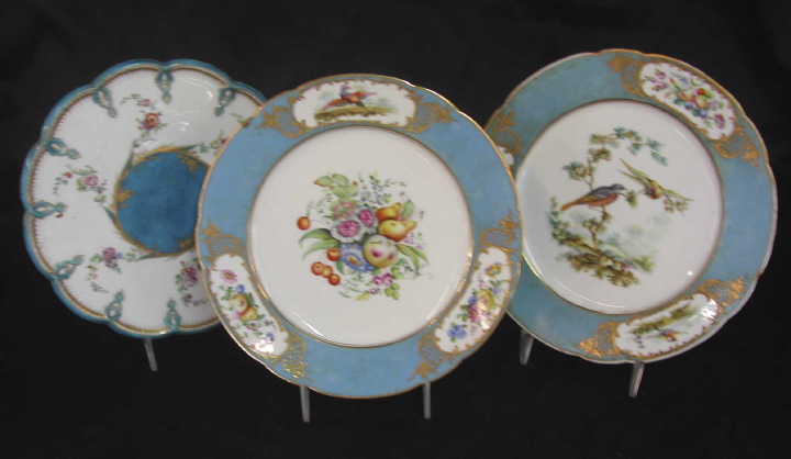 Group of Three Porcelain Plates, 