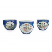 GROUP OF THREE POWDER-BLUE-GRO