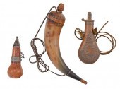 GROUP OF THREE POWDER HORNS/FL