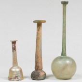 GROUP OF THREE ROMAN GLASS VES