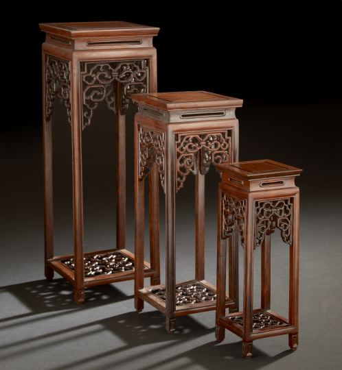 Group of Three Rosewood Miniature