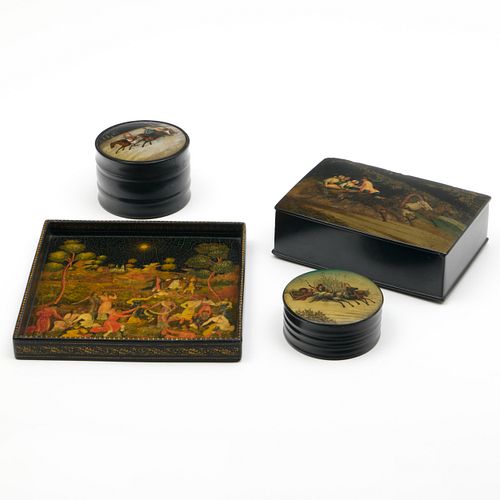 GROUP OF THREE RUSSIAN LACQUER