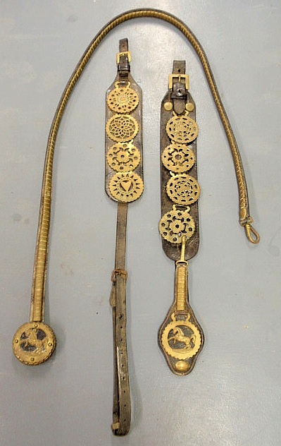Group of three sections leather and